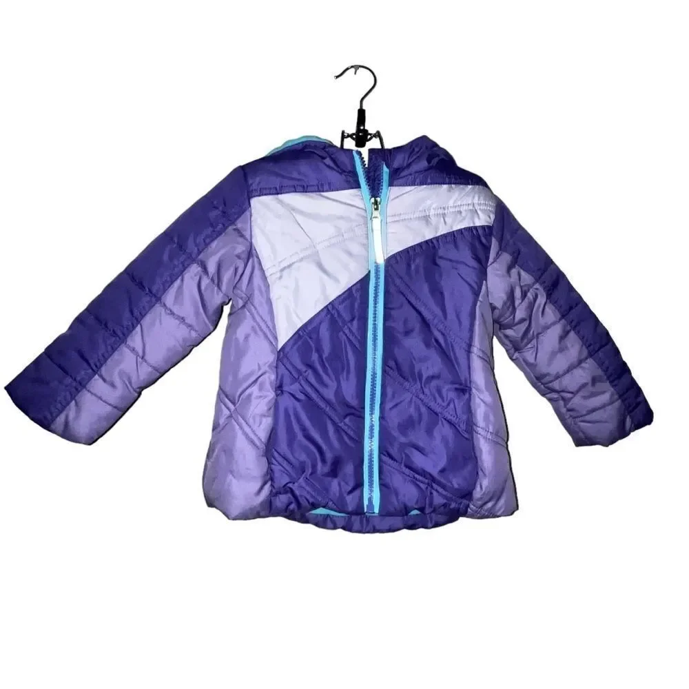 Kid's Pacific Trail Purple Hooded Puffer Jacket